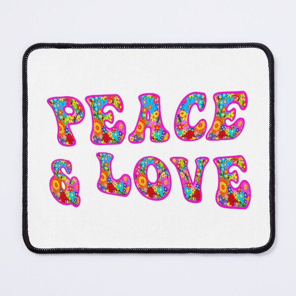 Item preview, Peace and Love Flower Power Logo, sticker, Pink Flower Letter designed and sold by Vividality.