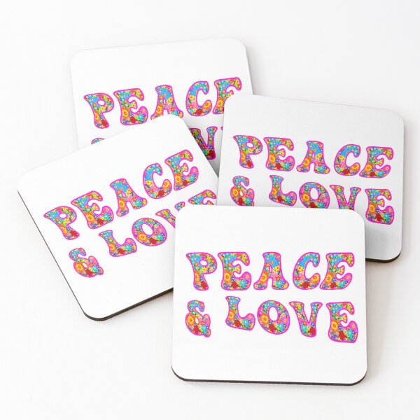 Item preview, Peace and Love Flower Power Logo, sticker, Pink Flower Letter  designed and sold by Vividality.