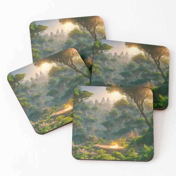 Item preview, Mayan Fantasy Jungle City Nature Piramids Sunset - Worlds Collection designed and sold by SpektroDesign.