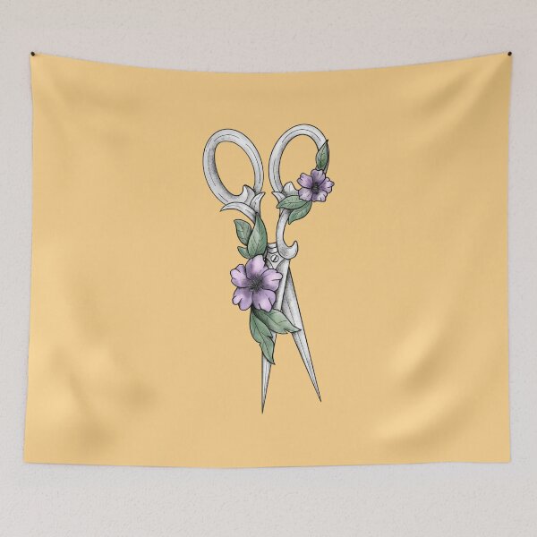 Item preview, Scissors flowers witchcraft designed and sold by atlasbackache.