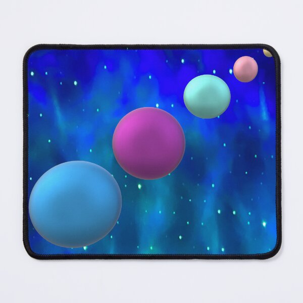 Item preview, Multi colored Different Sized Planetary Spheres in Blue Space designed and sold by CJRPics.