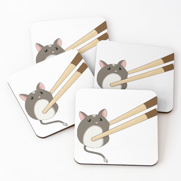 Item preview, Cute brown gerbil mochi with chopsticks  designed and sold by Becky-Marie.