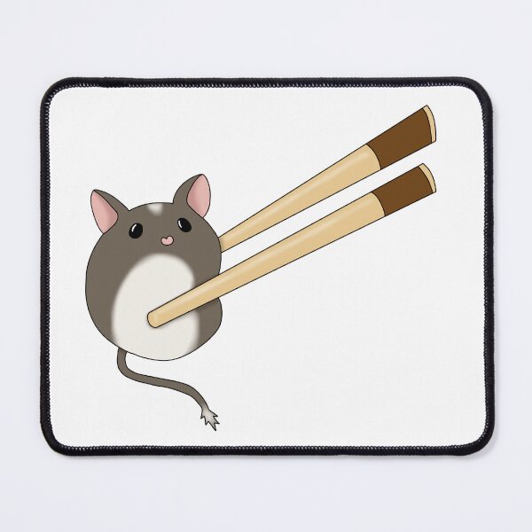 Item preview, Cute brown gerbil mochi with chopsticks designed and sold by Becky-Marie.