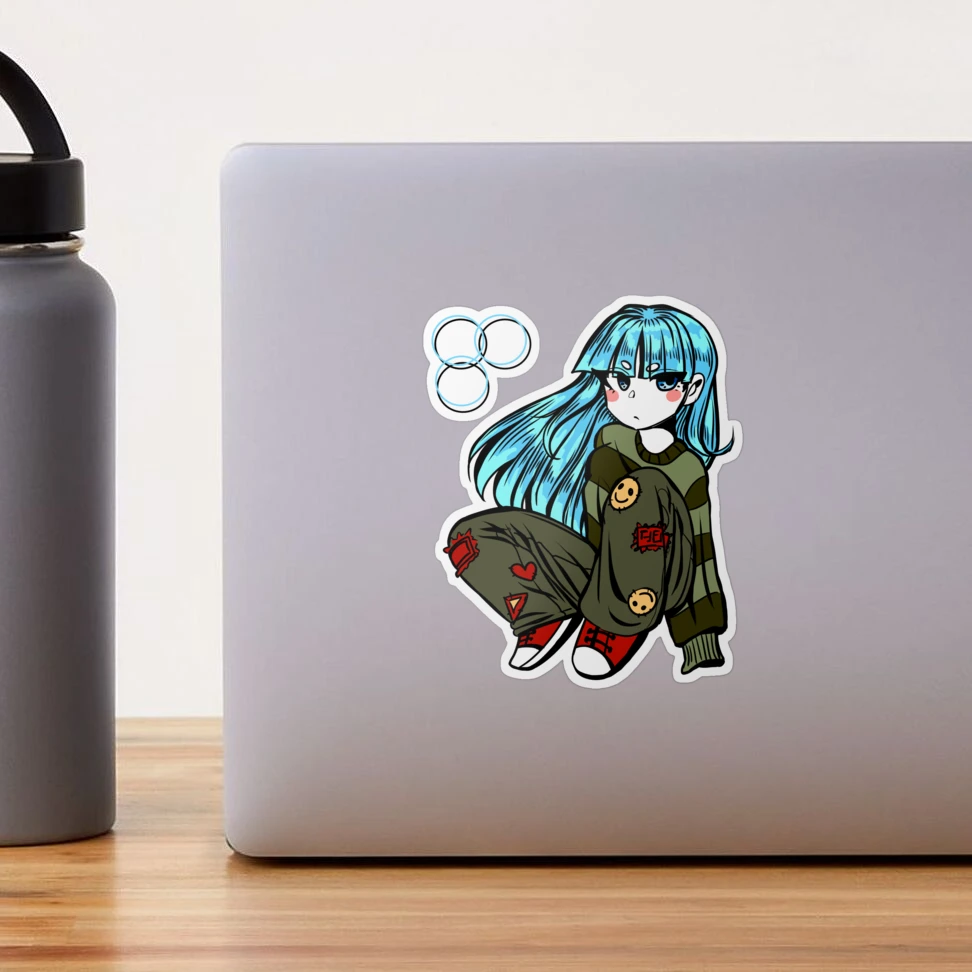  ScleraGo 65pcs/lot Green Japanese Anime Stickers Cute Girl Love  Water Proof Miku Stickers Water for Mobile Notebook Cup 9695 : Toys & Games