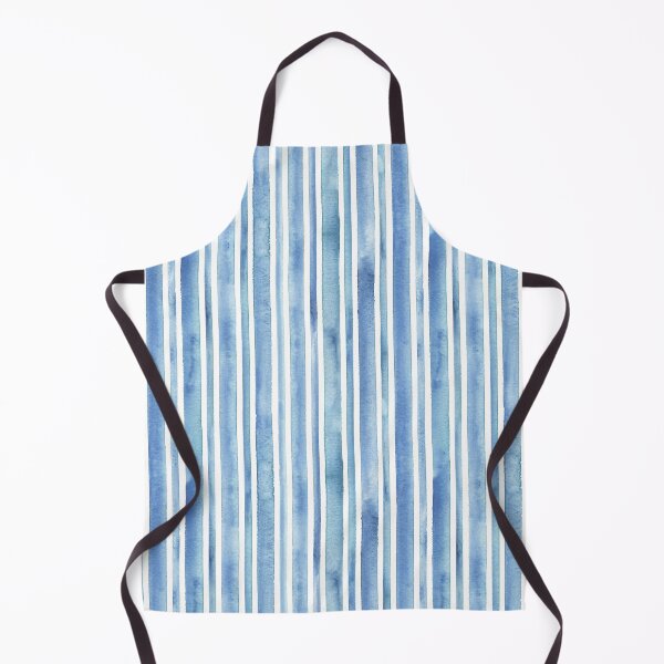 Item preview, Watercolor blue stripes on white background. Blue and white striped seamless pattern designed and sold by olgersart.