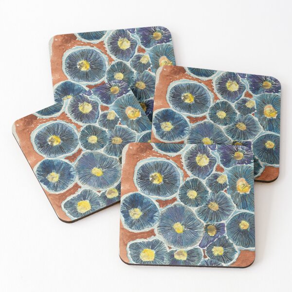 Item preview, Blue mushrooms designed and sold by Holmbergart.