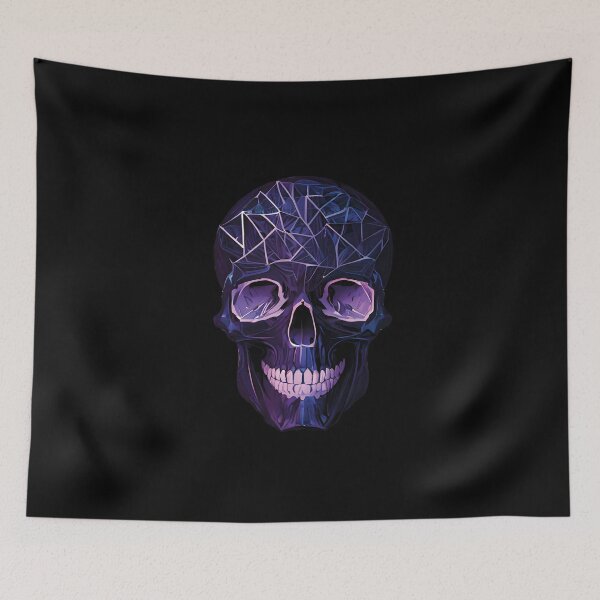 Item preview, Diseño geométrico de pintura de calavera morada. designed and sold by Goatonfire.