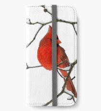 Red Cardinal Digital Oil Painting iPhone Wallet/Case/Skin