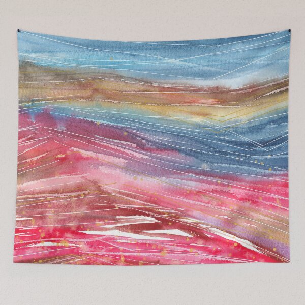 Item preview, Nature and landscape, mountains, red and blue designed and sold by anaozzart.