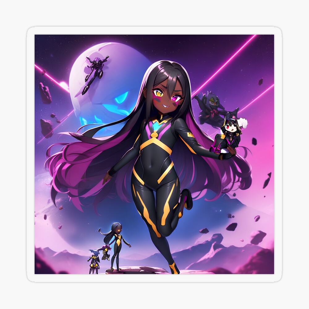 Kawaii and Cute Dark Skin Anime Space Girl Series: #2, 