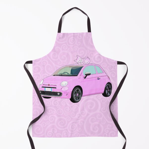Item preview, Sleepy cat on pink cinquecento with spirals designed and sold by QuirkyCatz.