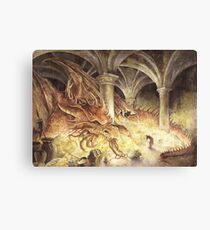Bilbo and Smaug the Dragon Canvas Print
