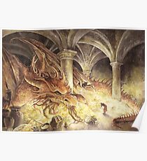 Bilbo and Smaug the Dragon Poster