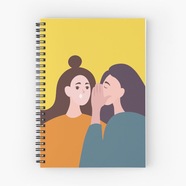 Item preview, whispering in ear. Woman whispering gossip, surprised. illustration designed and sold by Daria-design.