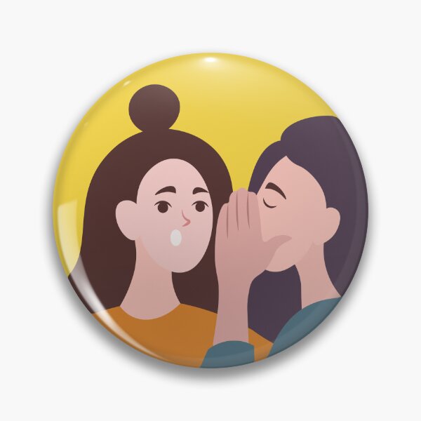 Item preview, whispering in ear. Woman whispering gossip, surprised. illustration designed and sold by Daria-design.
