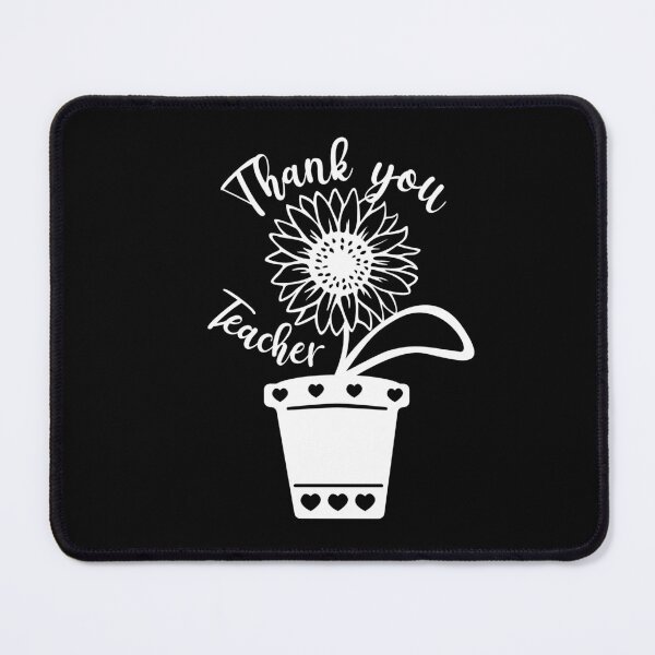 Item preview, Thank you teacher quote| Sunflower in the pot black and white for a sunflower lover designed and sold by Createya.