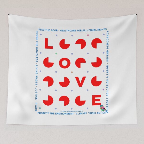 Item preview, PMD00421 Progressive Movement Designs LOVE for any day or Valentines for Progressives Bernie Sanders supporters or Democrats designed and sold by ProgressiveLeft.