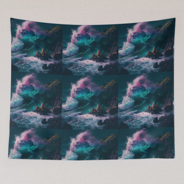 Item preview, Beautiful sea- Colourful waves designed and sold by GloriousArtSKD.