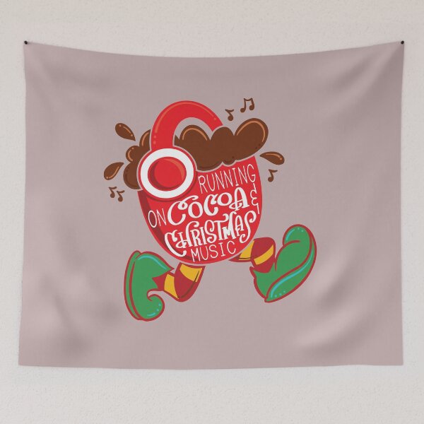 Item preview, Cup of Christmas Hot Chocolate Running and Listening to Music designed and sold by GetYourCreateOn.