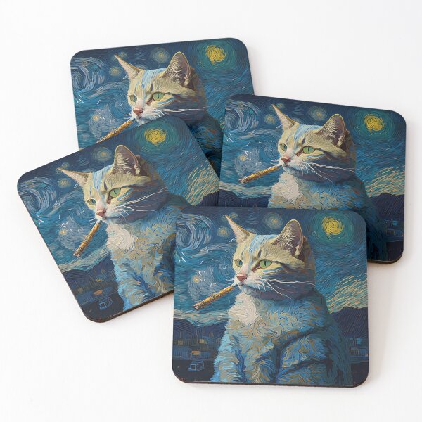 Item preview, Van Gogh Cat Smoking at 420 designed and sold by RocketMoose.