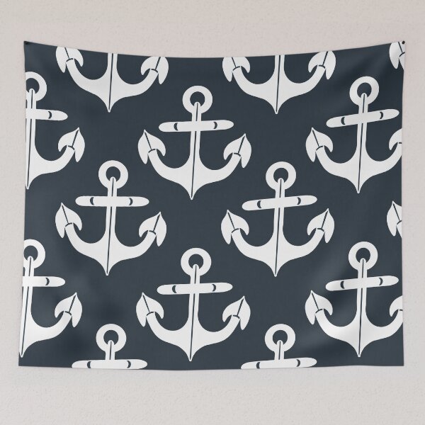 Item preview, Navy Blue and White Anchor designed and sold by LaBellCreative.