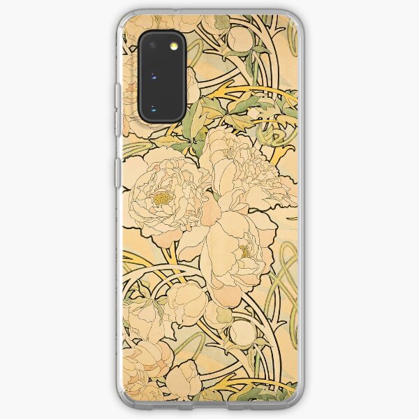 'Peonies' by Alphonse Mucha (Reproduction) Samsung Galaxy Soft Case