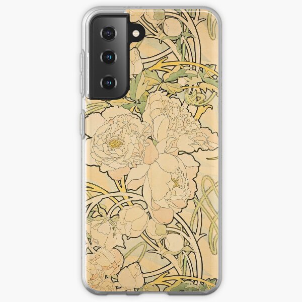 'Peonies' by Alphonse Mucha (Reproduction) Samsung Galaxy Soft Case