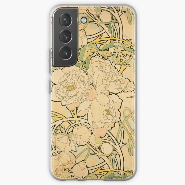 'Peonies' by Alphonse Mucha (Reproduction) Samsung Galaxy Soft Case