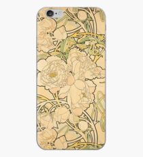 'Peonies' by Alphonse Mucha (Reproduction) iPhone Case