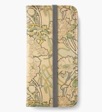 'Peonies' by Alphonse Mucha (Reproduction) iPhone Wallet/Case/Skin