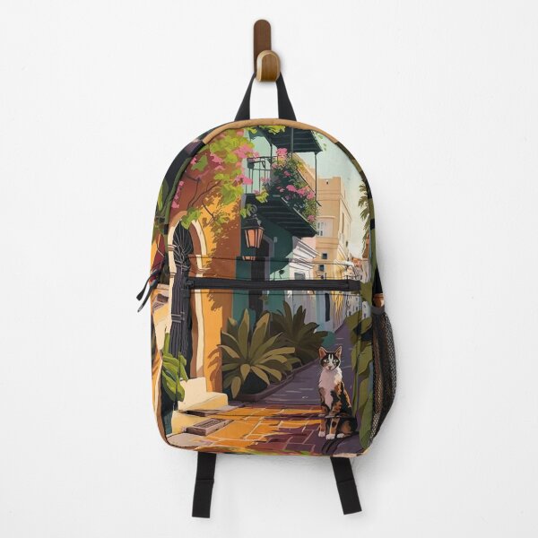 Item preview, Old San Juan Colorful Homes, Plants and Cats designed and sold by TheJadeCat.