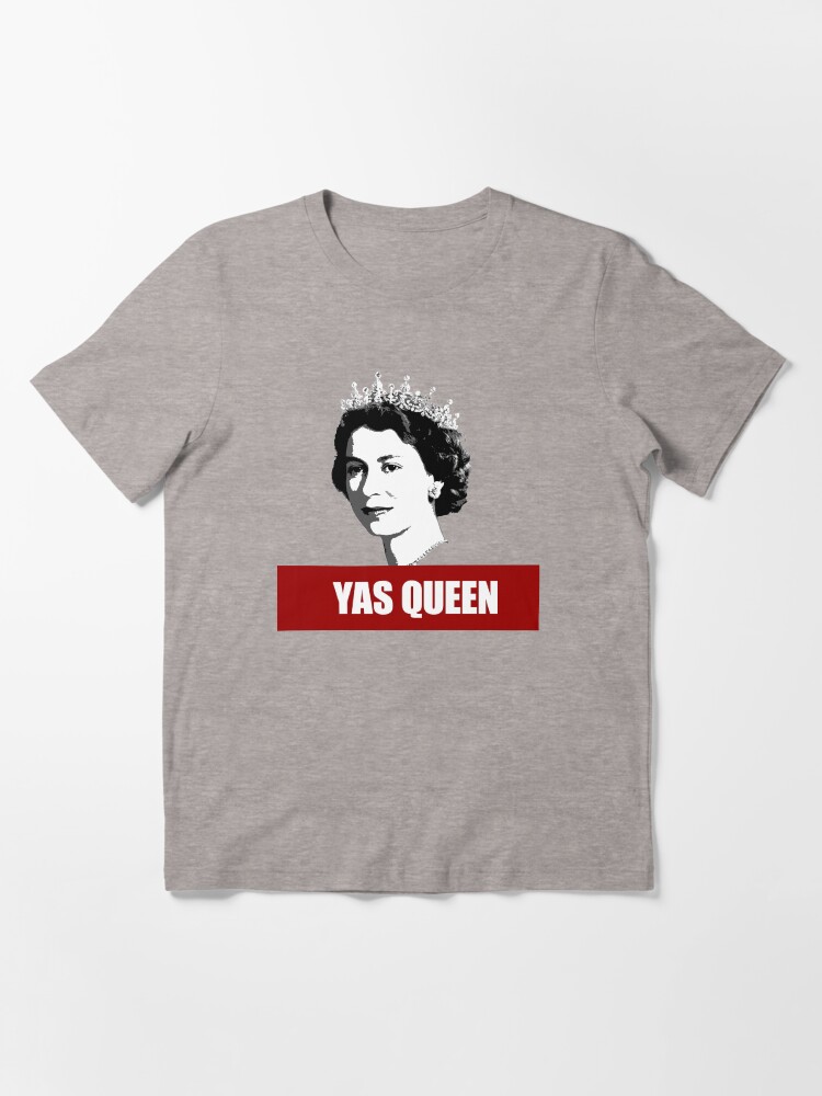Yas Queen Elizabeth II Vereinigtes Konigreich rot weiB schwarz Krone yass Essential T Shirt