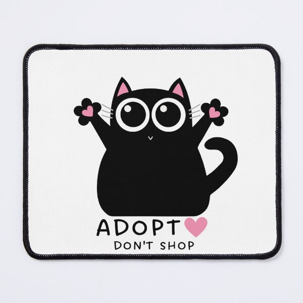 Item preview, Adopt Don't Shop, black kitty designed and sold by Christine Layne.