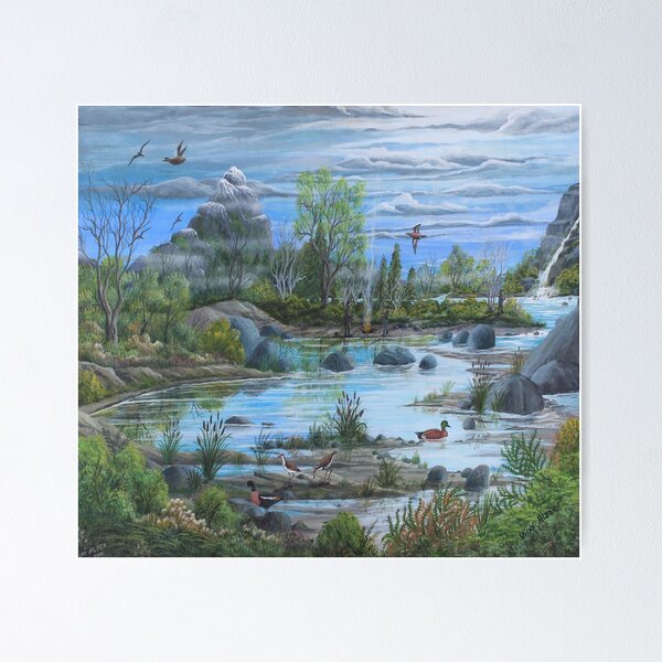 Item preview, blue lake  scene designed and sold by Vicki Alder.