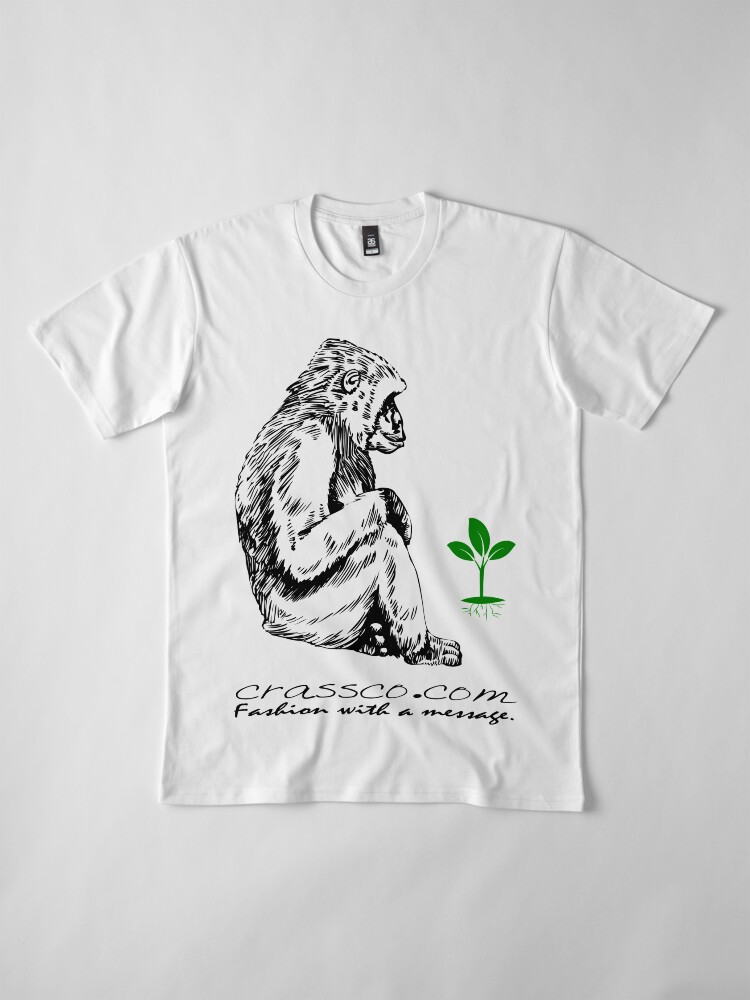 Alternative Ansicht von Affe mit Pflanze Premium T-Shirt