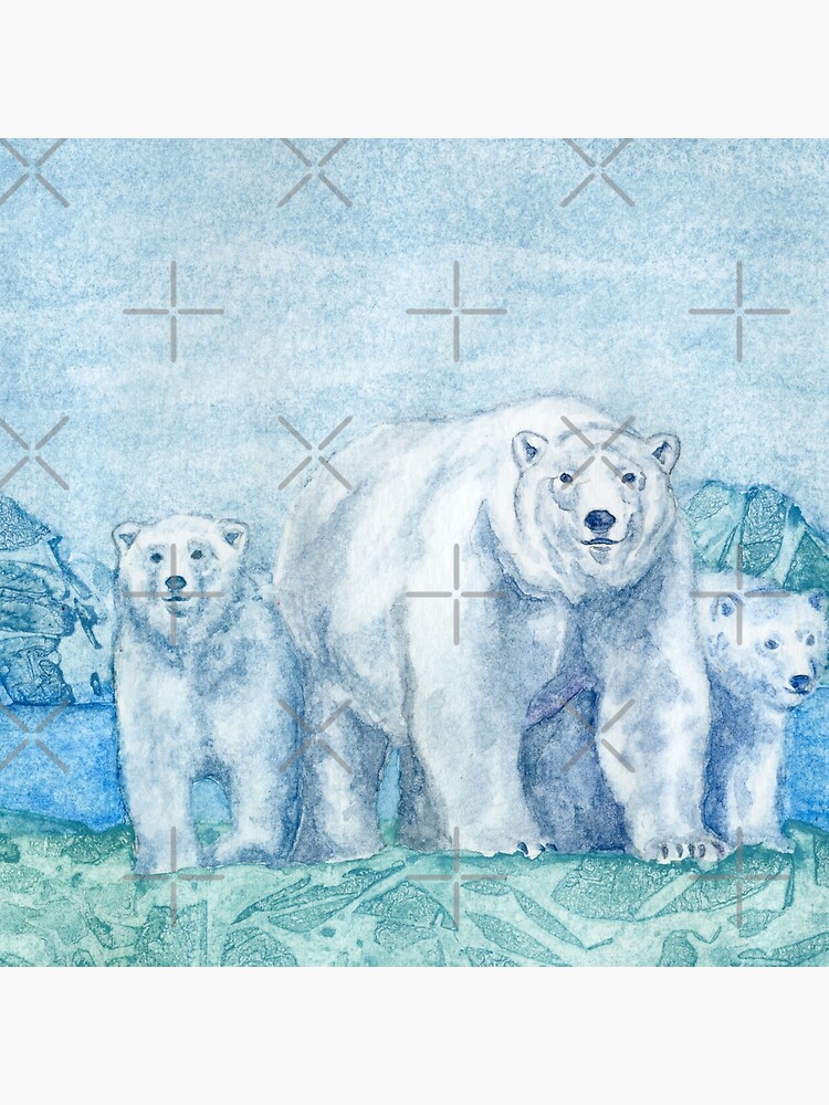 Polar Bear Family Painting by HajraMeeks