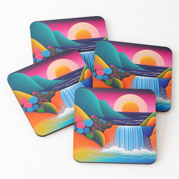 Item preview, Magical Sunset Beach Waterfall, My Happy Place designed and sold by Orianah.