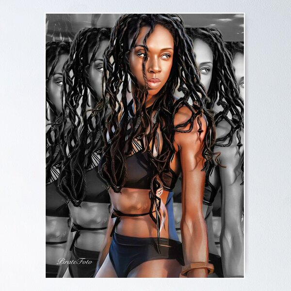 Item preview, Mirror Effect Image of African American Female Athletic Model designed and sold by Pirate Foto.