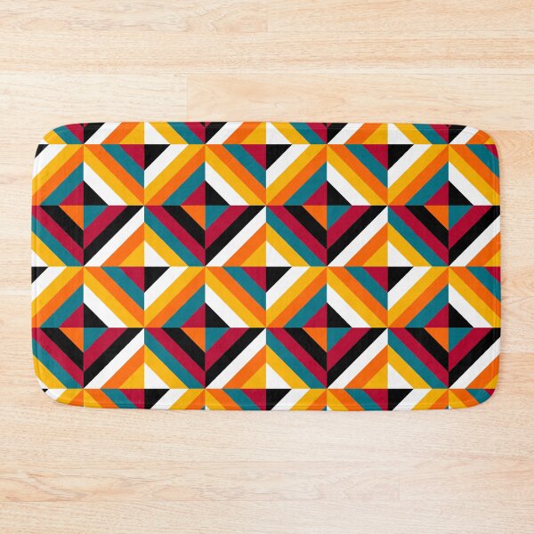 Item preview, Bold Colorful Quilt Patchwork Pattern Orange, Red, Yellow, Teal designed and sold by Gsallicat.