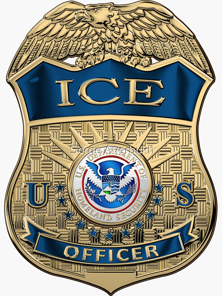 Us Immigration And Customs Enforcement Ice Officer Badge Over
