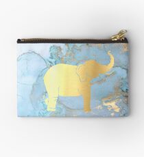 Bolso de mano Elefante dorado sobre fondo metálico pintado