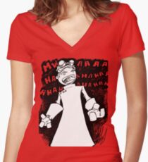 Doctor Horrible - Transparent Evil Laugh Women's Fitted V-Neck T-Shirt