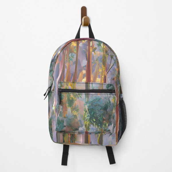 Item preview, eucalyptus trees, grove  trees, lights, fireflies, magic forest, plant print, neural network designed and sold by Maria Mihailova.