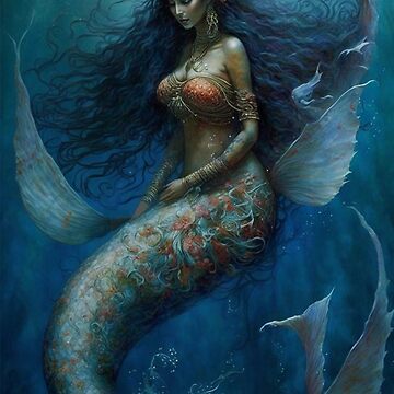 Magical Indian Mermaid (aka Siren, Neried) in Contemplation Art Board  Print for Sale by Dragonstrom