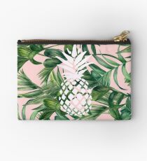 Weiße Ananas auf tropischem Design Täschchen