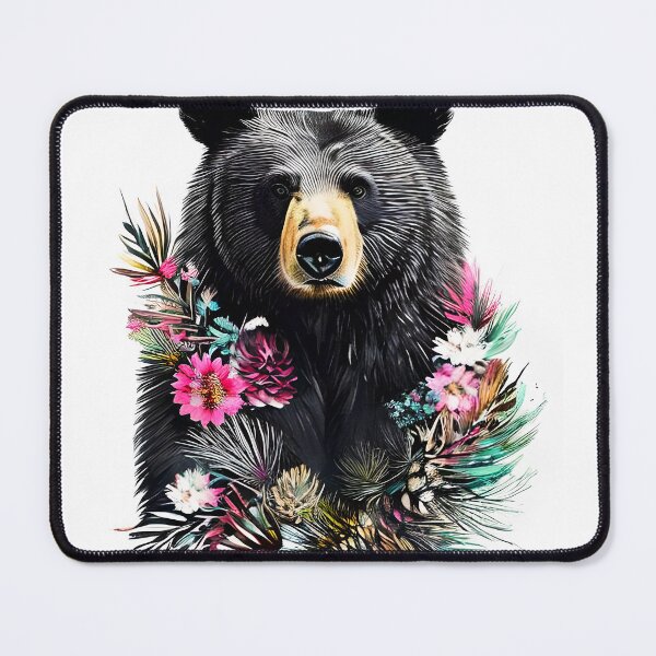 Item preview, Bear, pinecones, and flowers designed and sold by jillcrawford.
