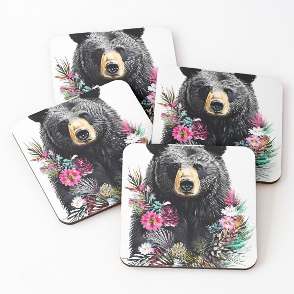 Item preview, Bear, pinecones, and flowers designed and sold by jillcrawford.