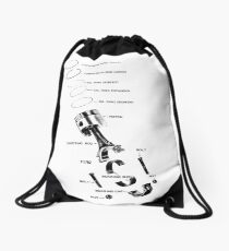 Engine Piston Drawstring Bag