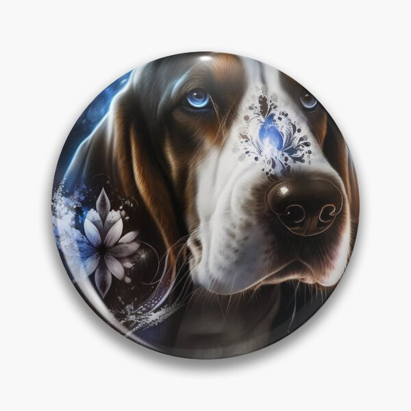 Item preview, Basset Hound Lace Floral Abstract designed and sold by Nocturne  Paws.