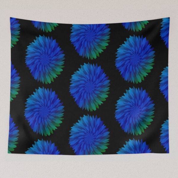 Item preview, Abstract Chrysanthemum Flower #6 - blue w/ green designed and sold by DaveDanchuk.